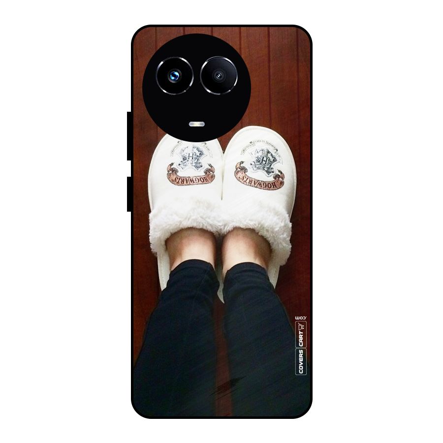 White Feets Metal Back Case for Realme 11 5G