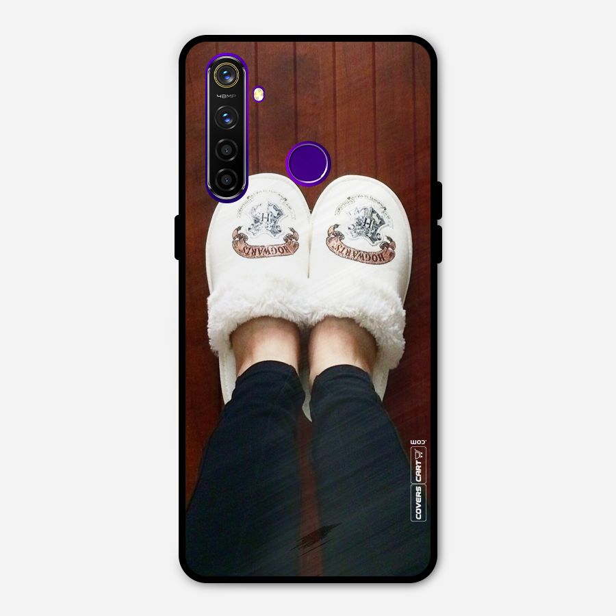 White Feets Metal Back Case for Realme 5 Pro