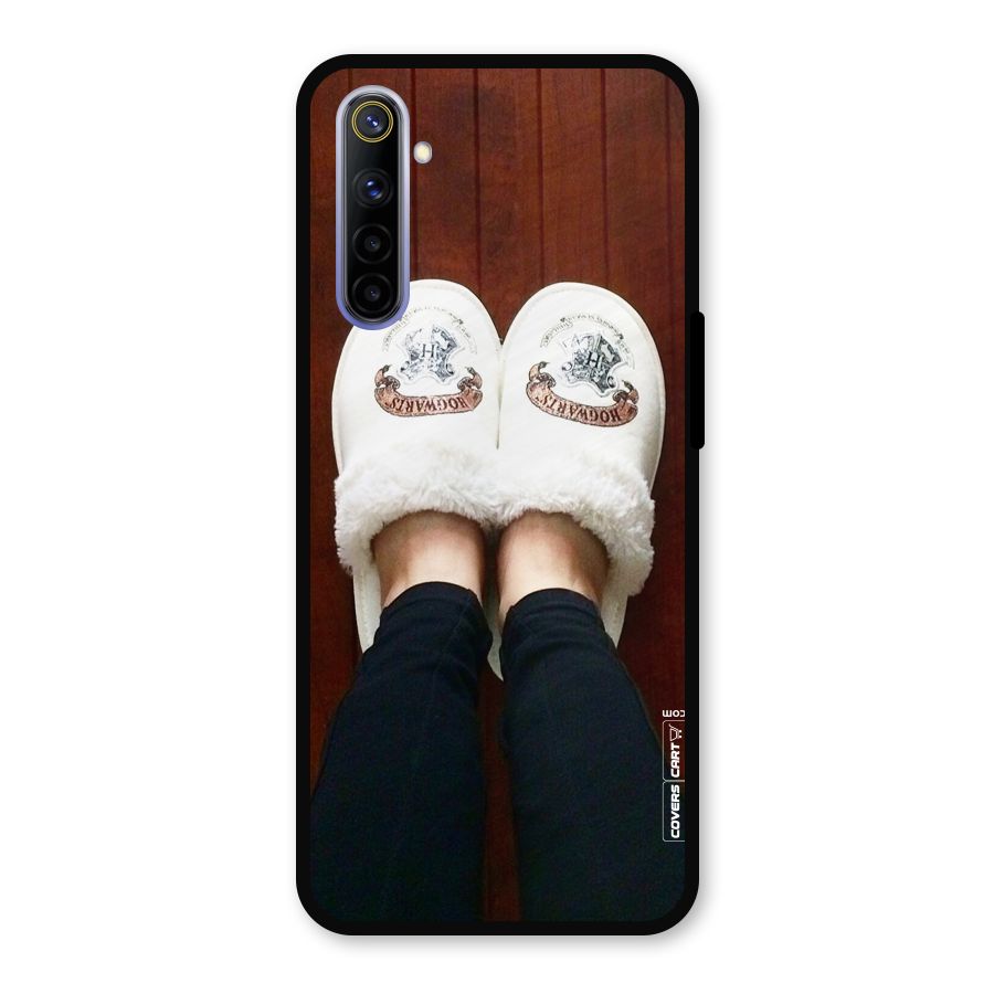 White Feets Metal Back Case for Realme 6i