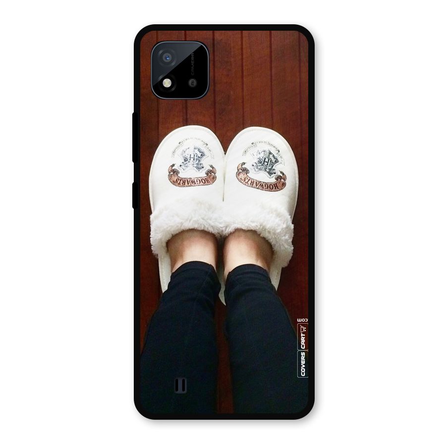 White Feets Metal Back Case for Realme C11 2021