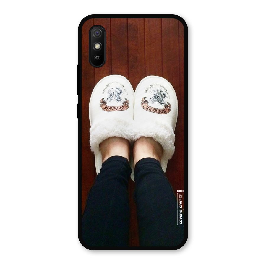 White Feets Metal Back Case for Redmi 9i