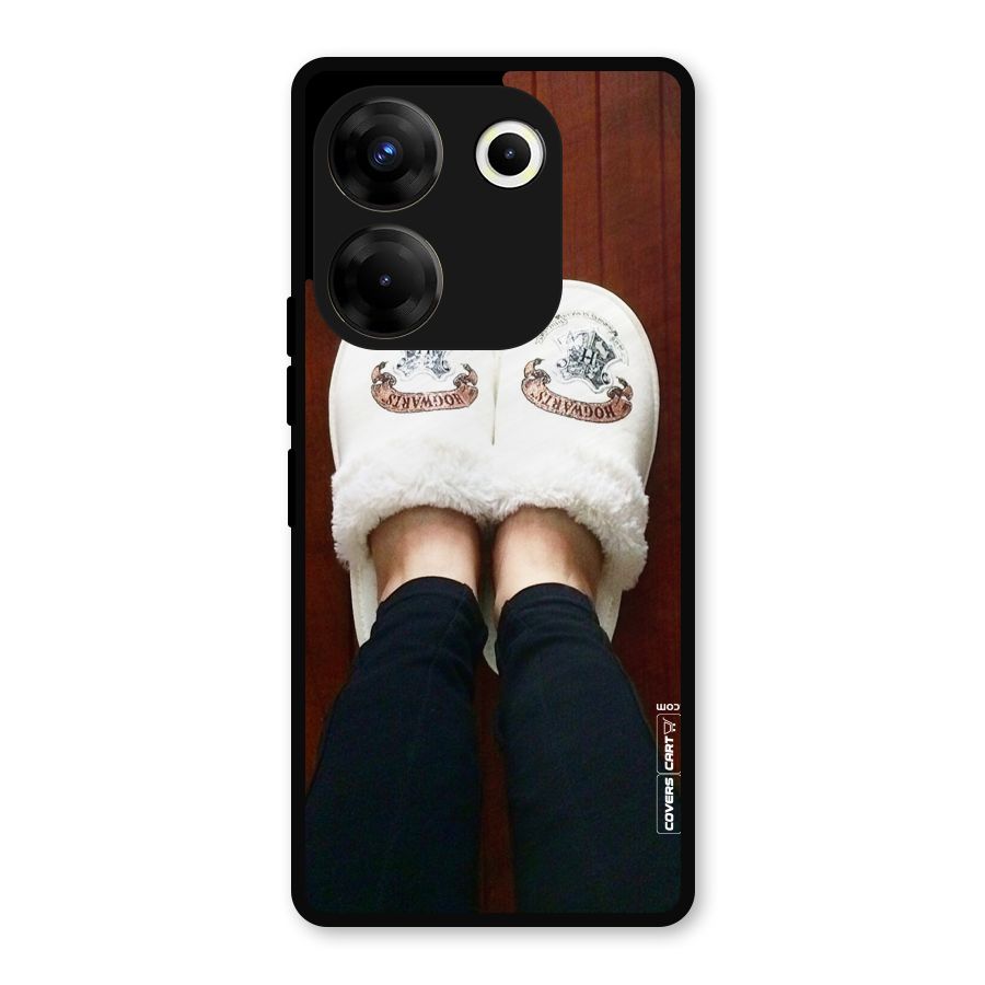 White Feets Metal Back Case for Tecno Camon 20