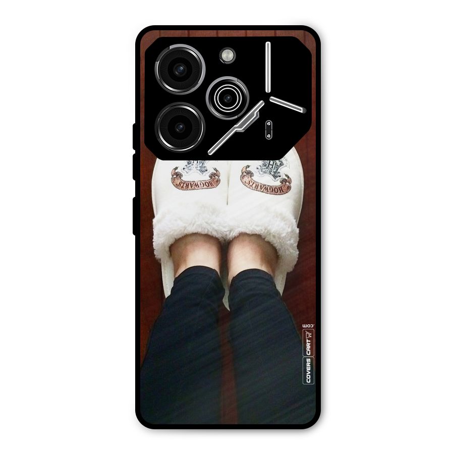 White Feets Metal Back Case for Tecno Pova 6 Pro