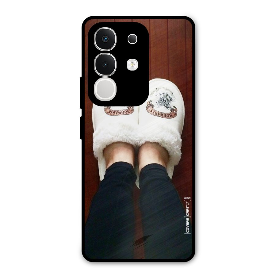 White Feets Metal Back Case for Vivo T4x