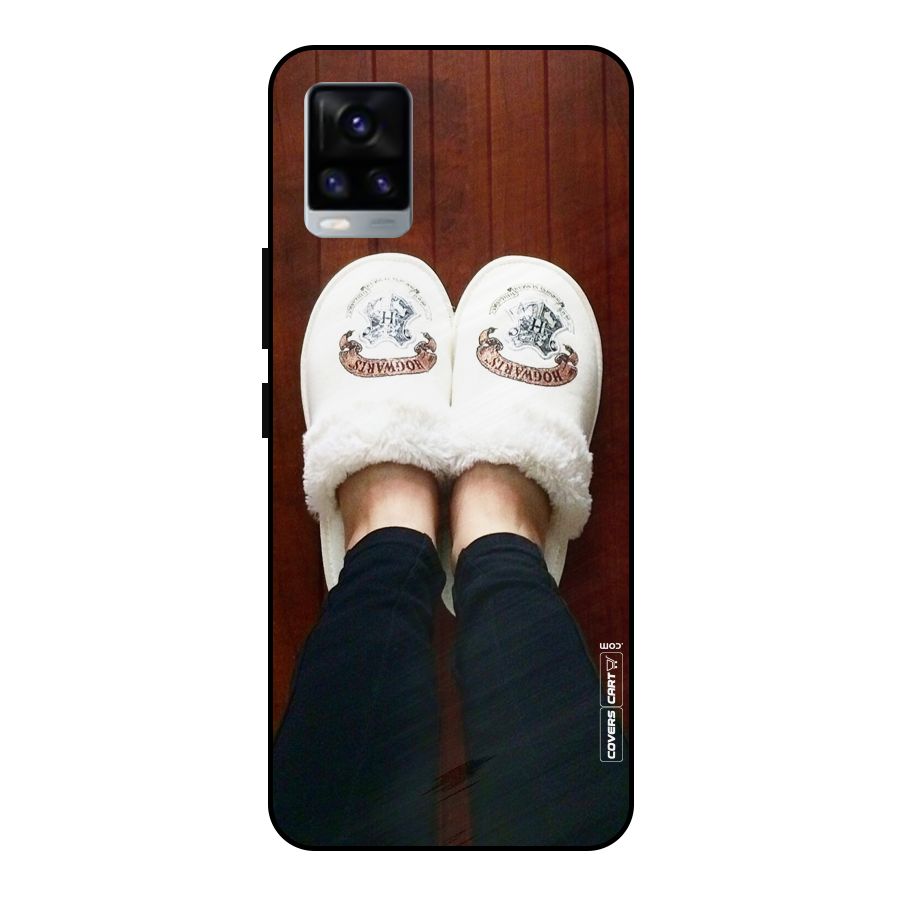 White Feets Metal Back Case for Vivo V20 2021
