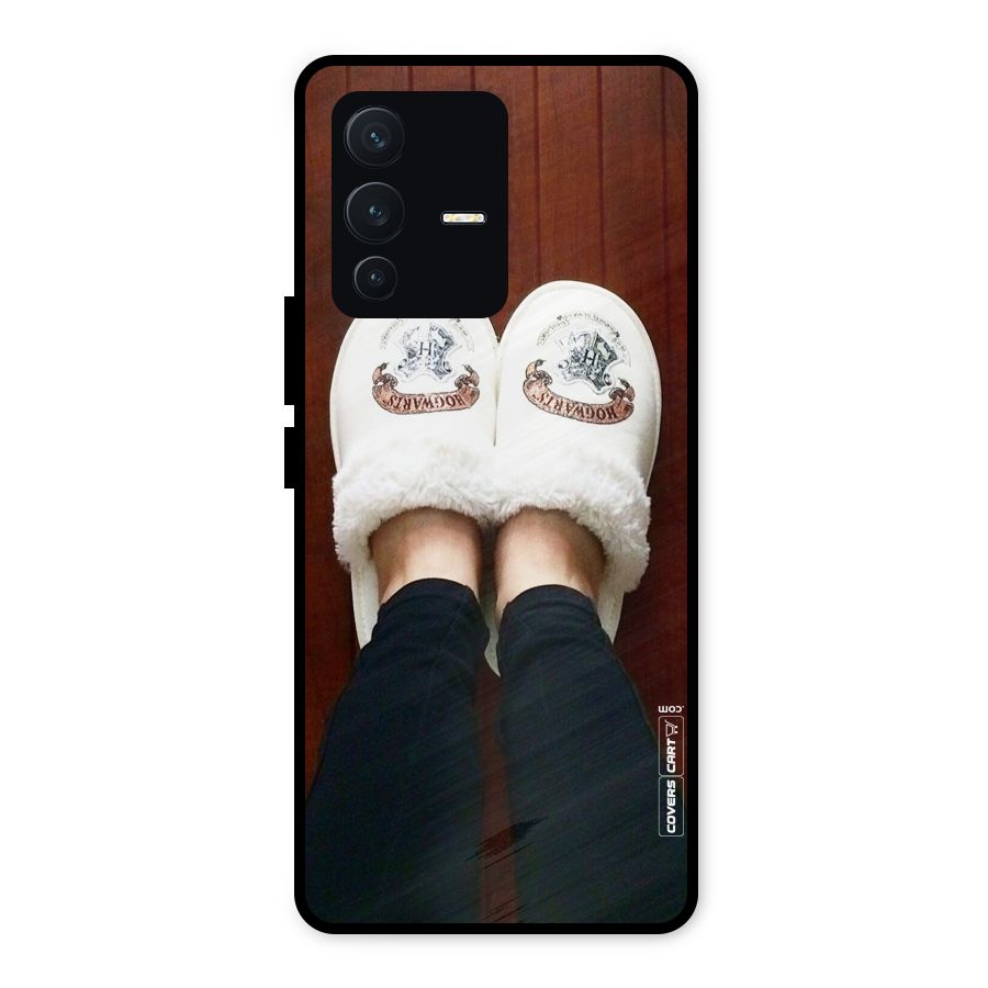 White Feets Metal Back Case for Vivo V23 5G
