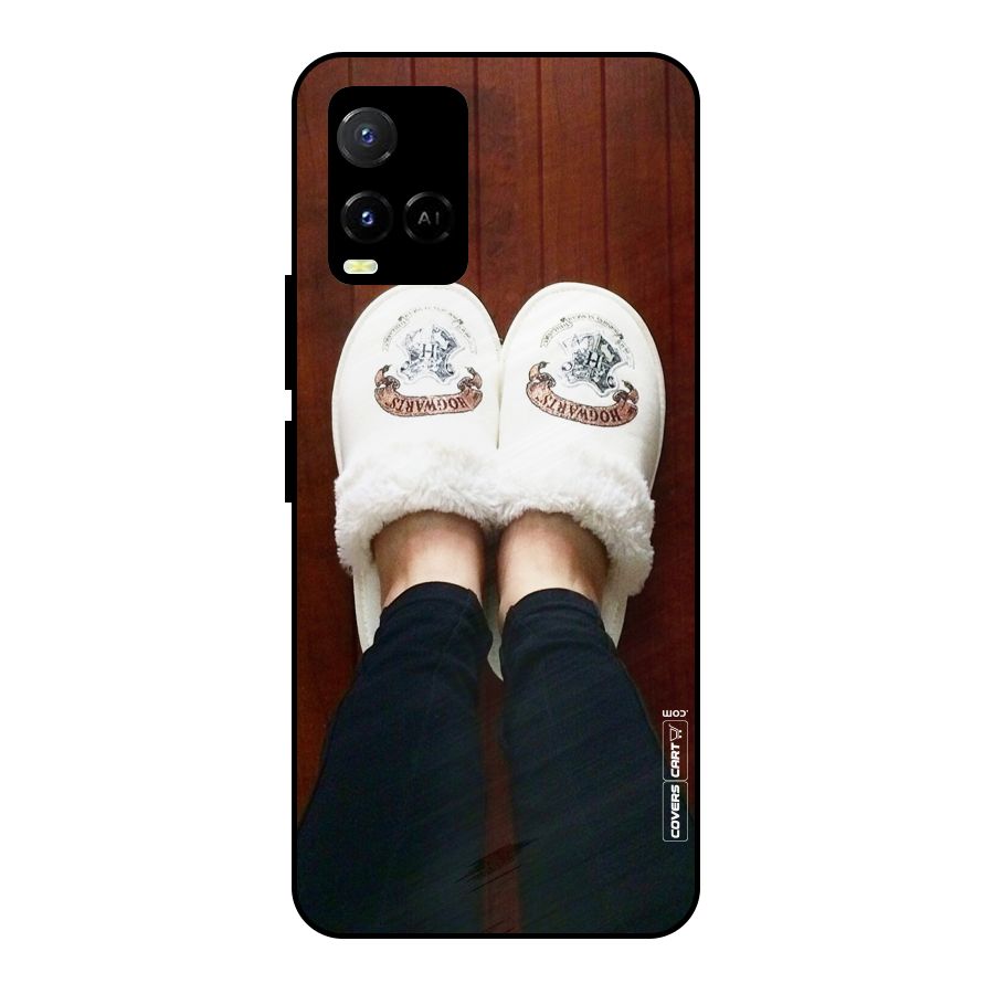 White Feets Metal Back Case for Vivo Y21 2021