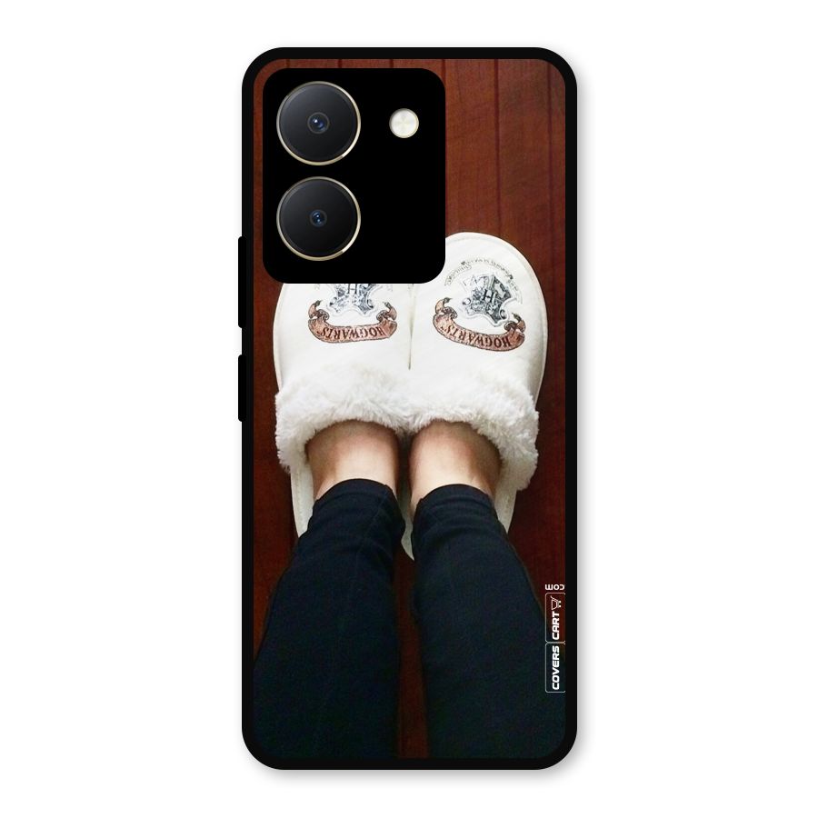 White Feets Metal Back Case for Vivo Y36