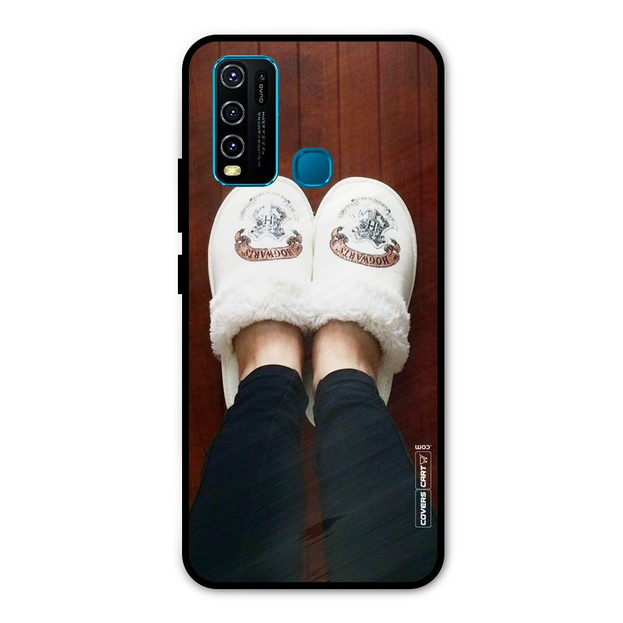 White Feets Metal Back Case for Vivo Y50