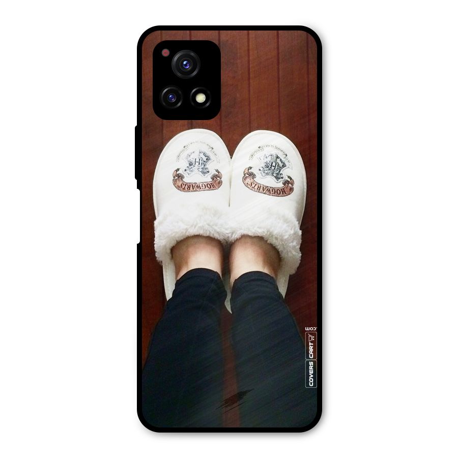 White Feets Metal Back Case for Vivo Y72 5G