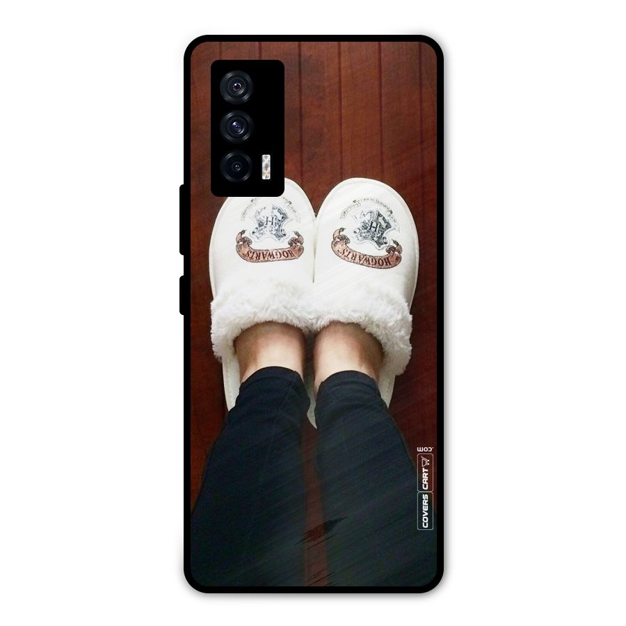 White Feets Metal Back Case for iQOO 7 5G