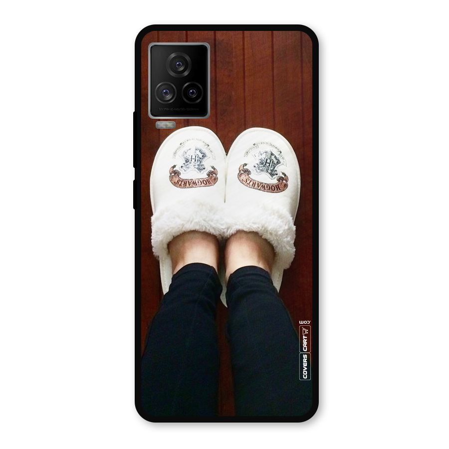 White Feets Metal Back Case for iQOO 7 Legend 5G
