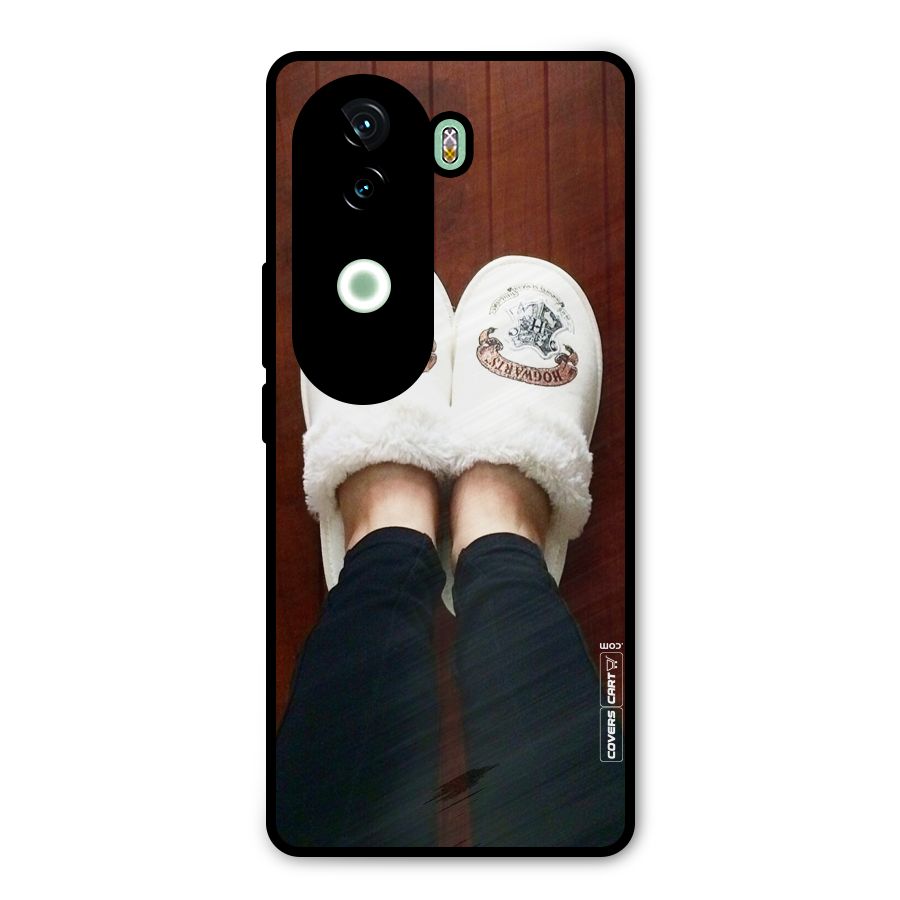 White Feets Metal Back Case for iQOO Z9s