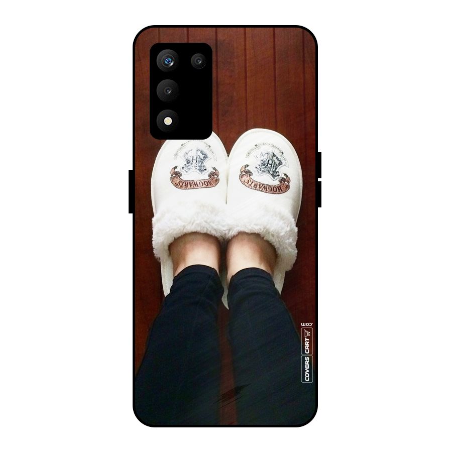 White Feets Metal Back Case for realme 9 5G SE