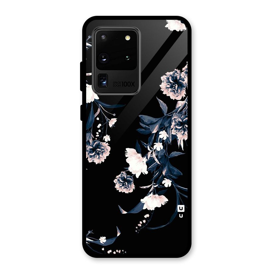 White Flora Glass Back Case for Galaxy S20 Ultra