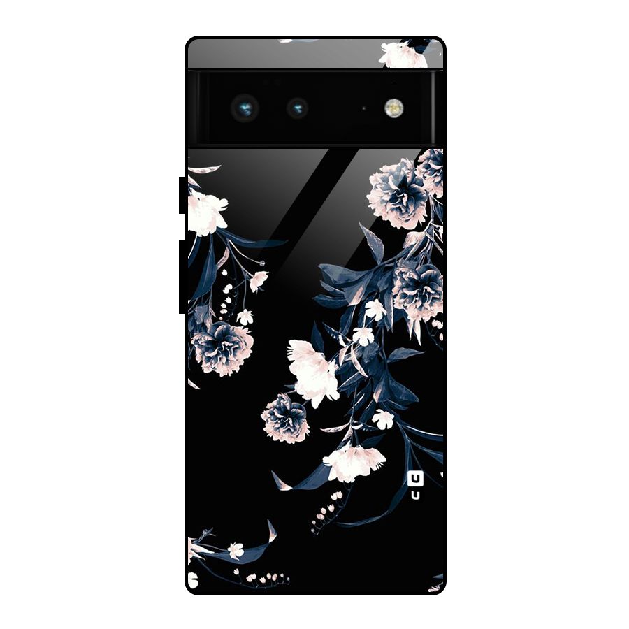 White Flora Glass Back Case for Google Pixel 6