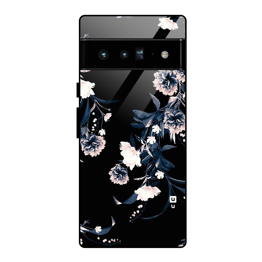 White Flora Glass Back Case for Google Pixel 6 Pro