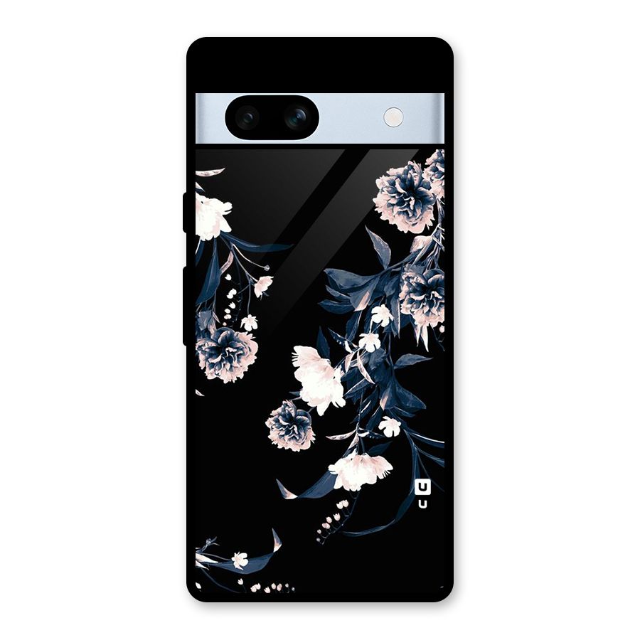 White Flora Glass Back Case for Google Pixel 7a