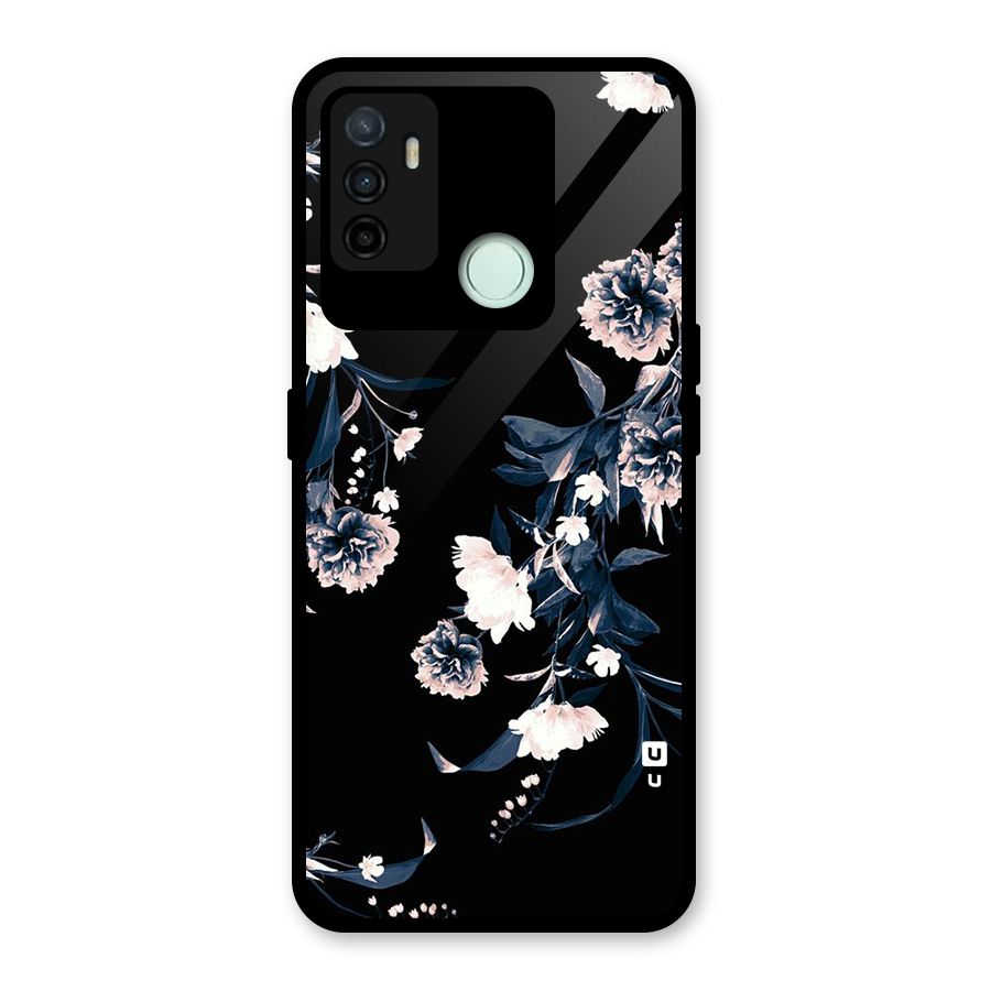 White Flora Glass Back Case for Oppo A53