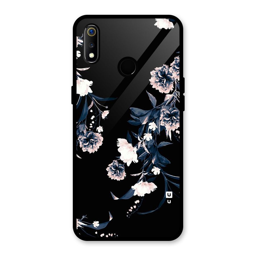 White Flora Glass Back Case for Realme 3i