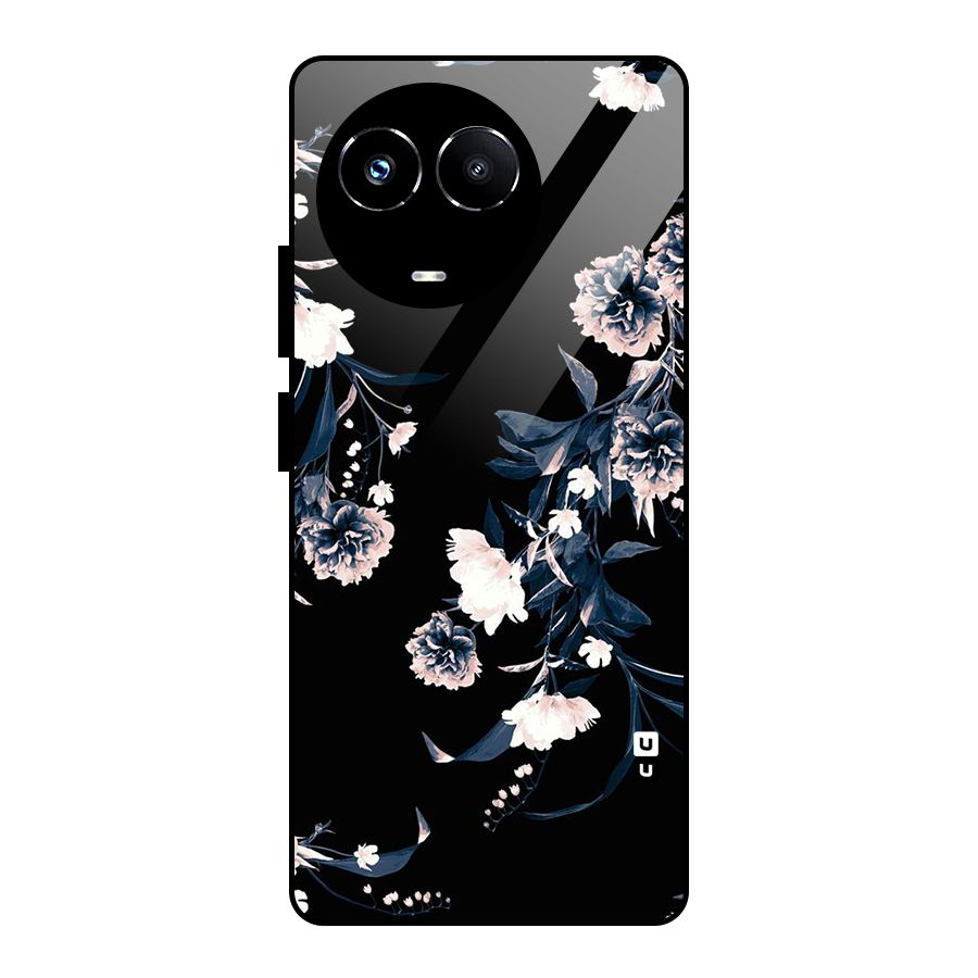 White Flora Glass Back Case for Realme Narzo 60X