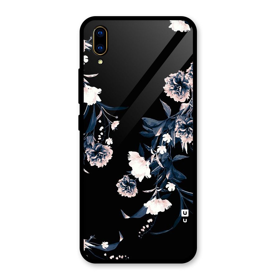 White Flora Glass Back Case for Vivo V11 Pro