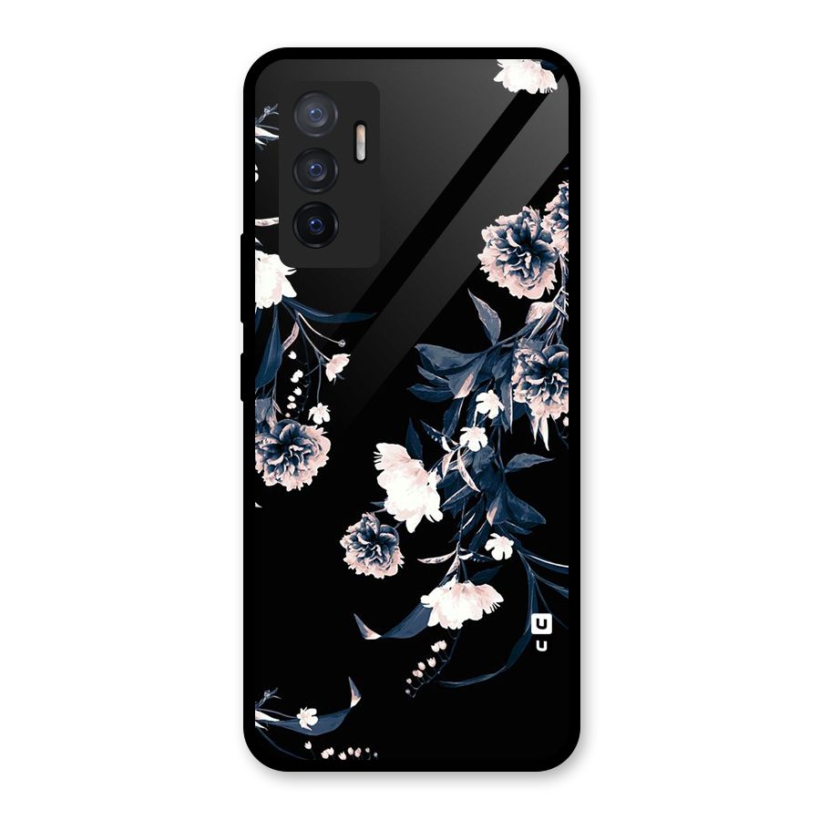 White Flora Glass Back Case for Vivo V23e