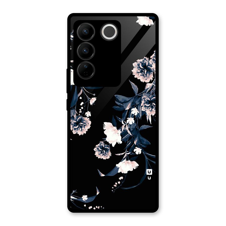 White Flora Glass Back Case for Vivo V27