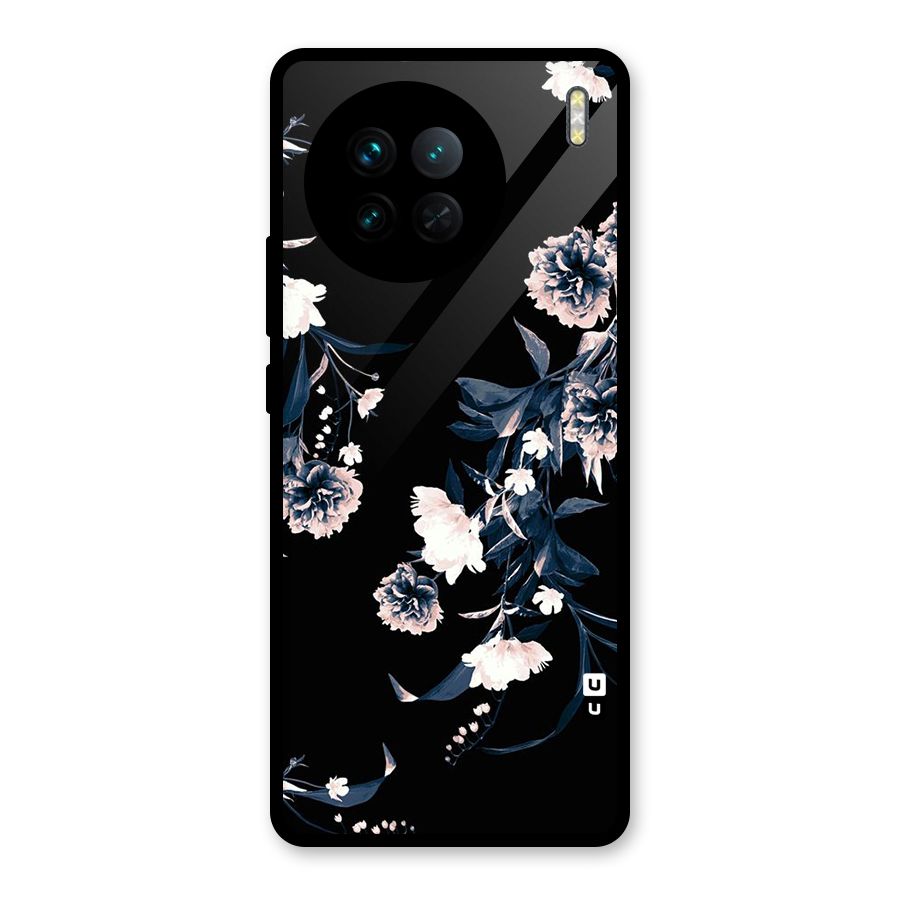 White Flora Glass Back Case for Vivo X90