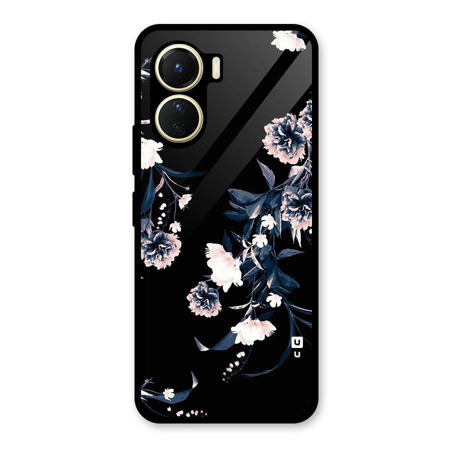 White Flora Glass Back Case for Vivo Y56