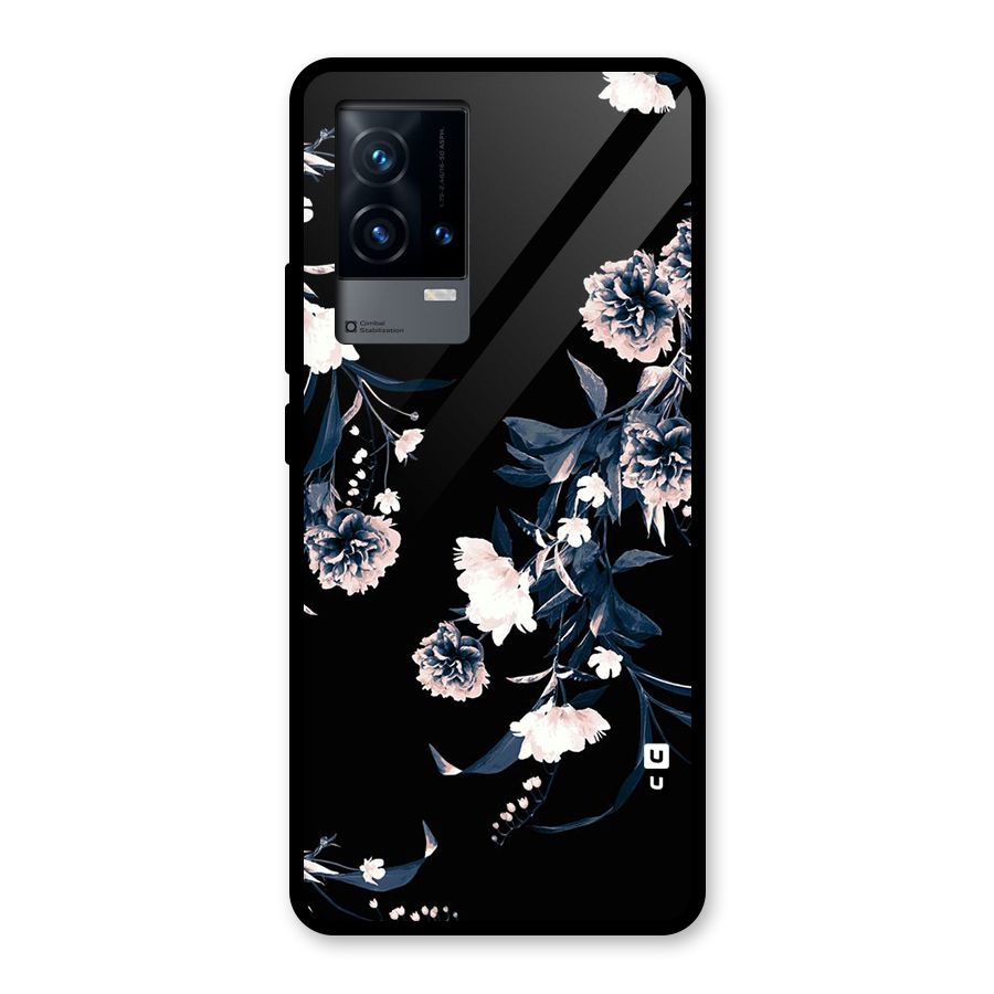 White Flora Glass Back Case for iQOO 9 5G