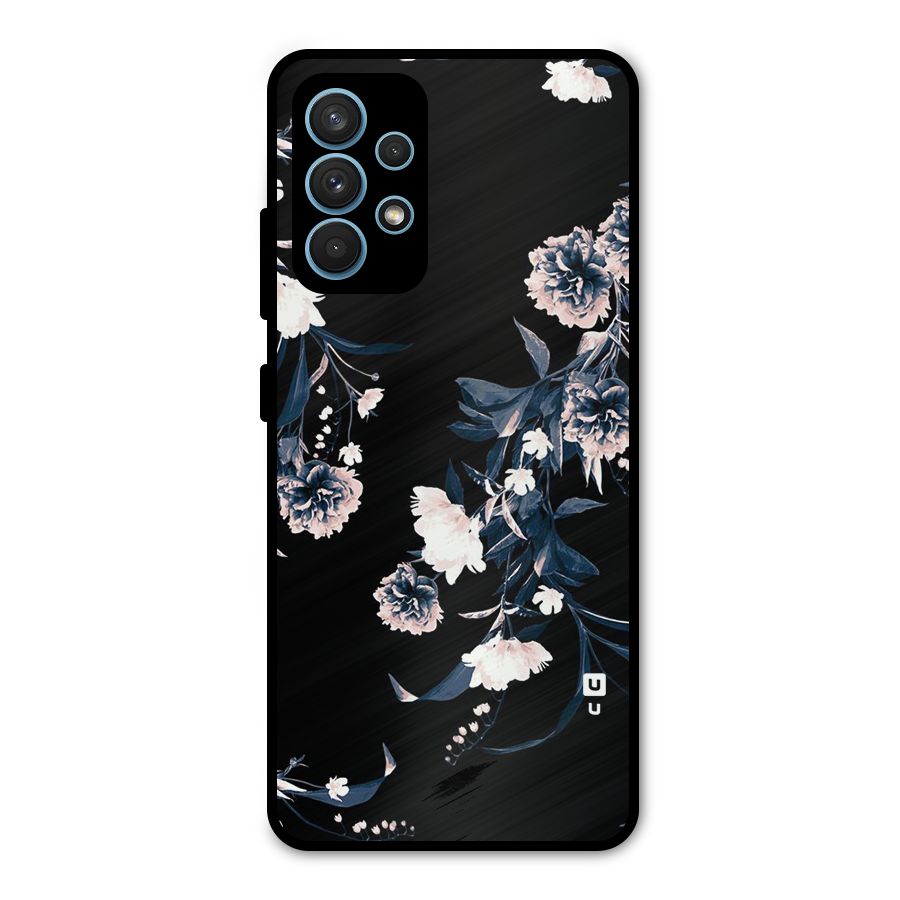 White Flora Metal Back Case for Galaxy A32