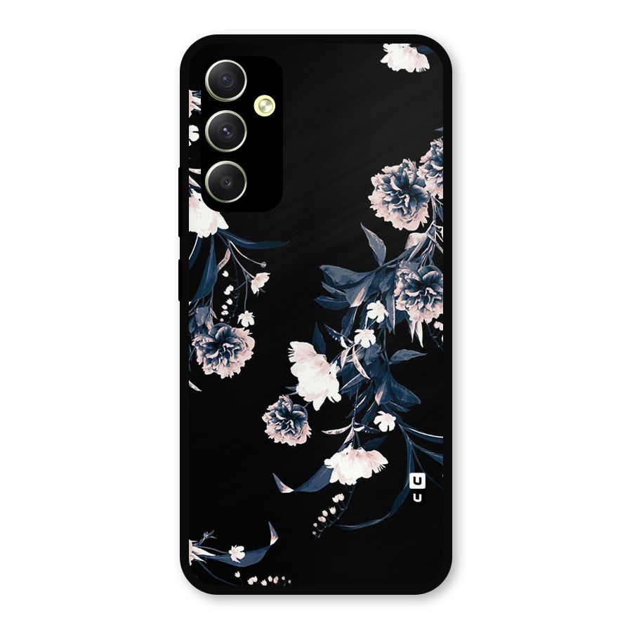 White Flora Metal Back Case for Galaxy A34