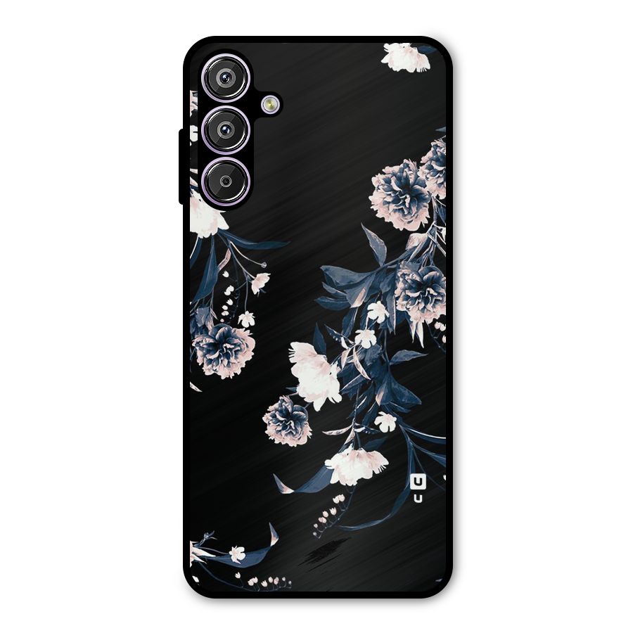 White Flora Metal Back Case for Galaxy F15