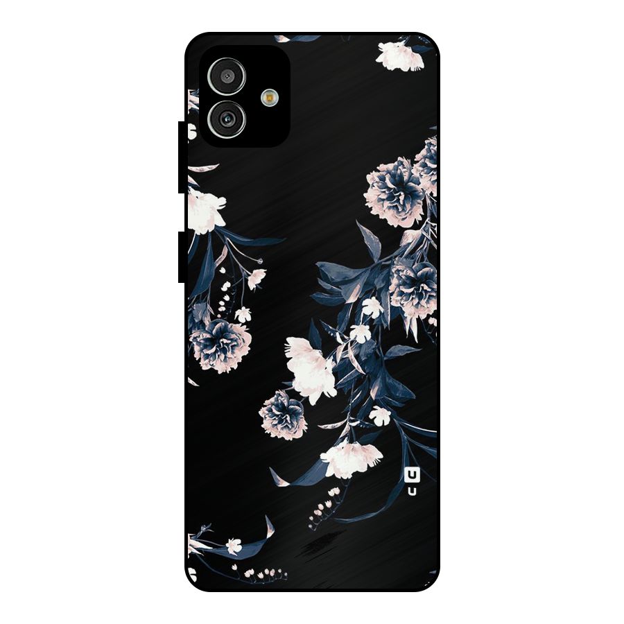 White Flora Metal Back Case for Galaxy M13 5G