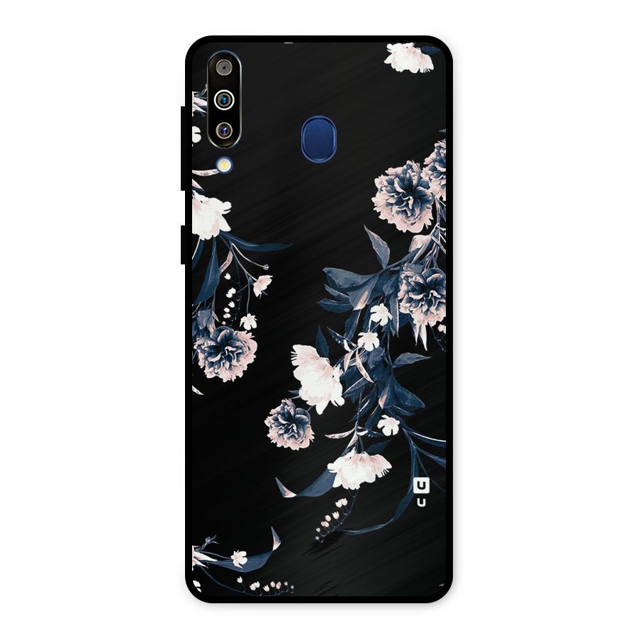 White Flora Metal Back Case for Galaxy M30