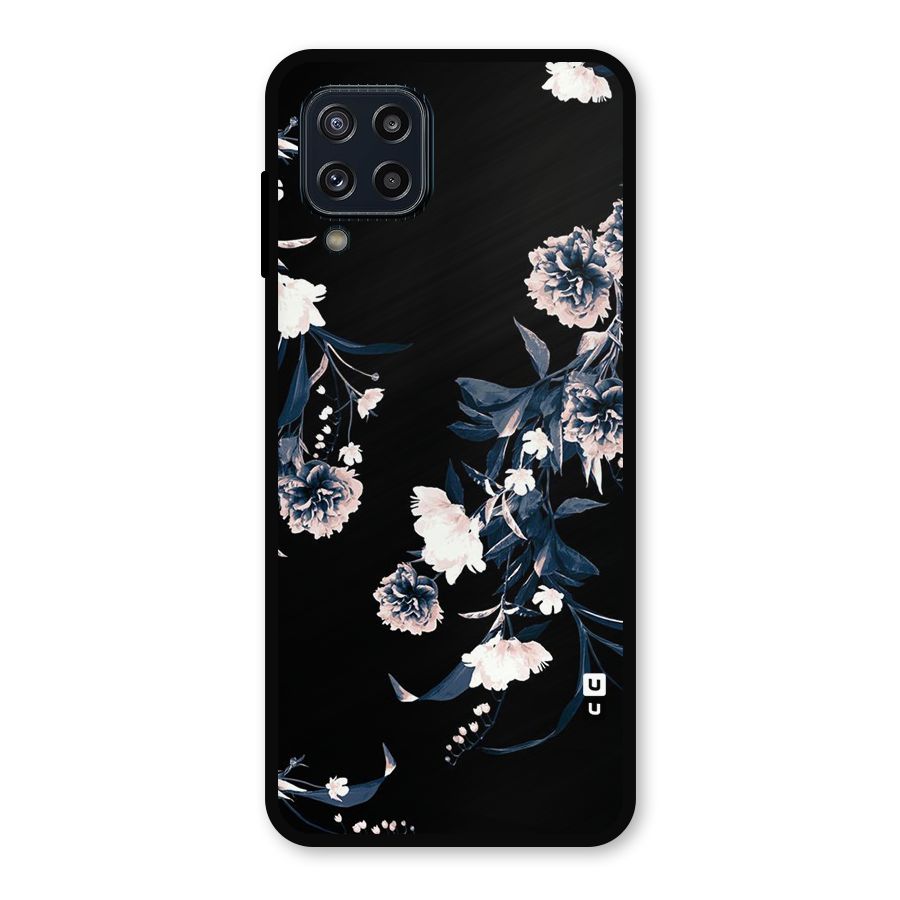 White Flora Metal Back Case for Galaxy M32