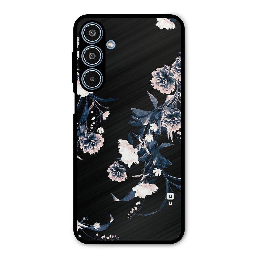 White Flora Metal Back Case for Galaxy M35