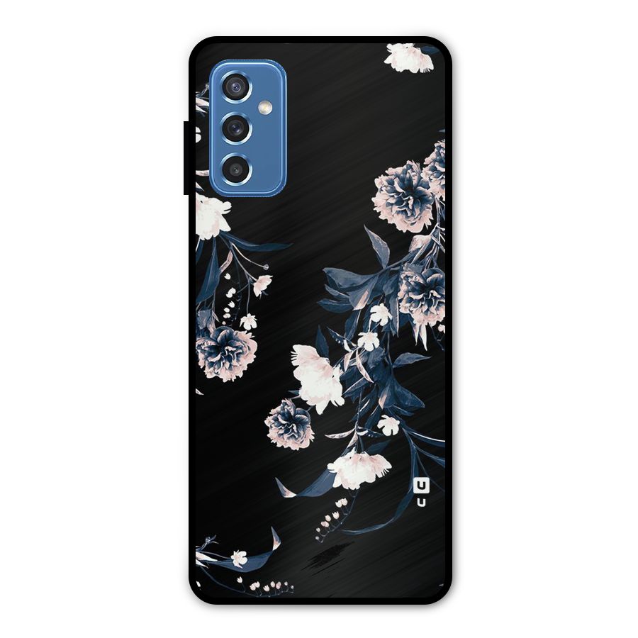 White Flora Metal Back Case for Galaxy M52 5G