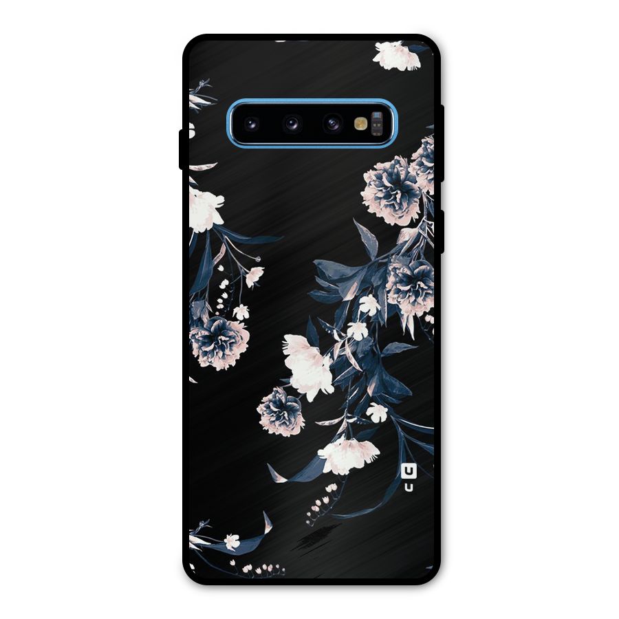 White Flora Metal Back Case for Galaxy S10