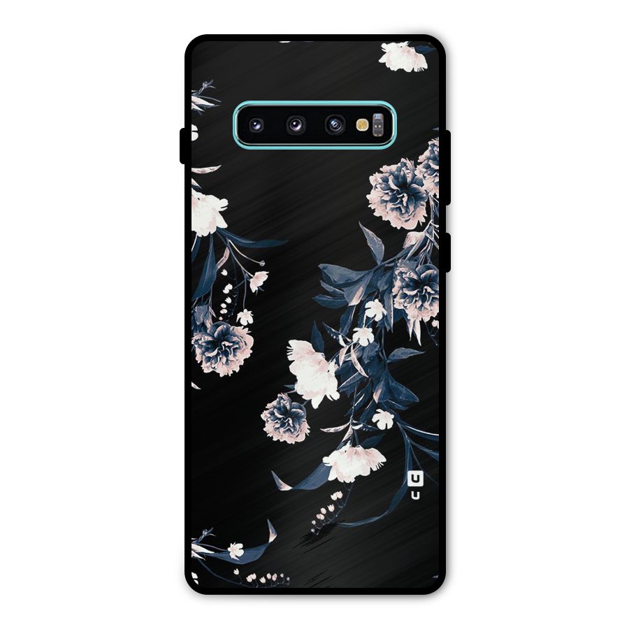 White Flora Metal Back Case for Galaxy S10 Plus