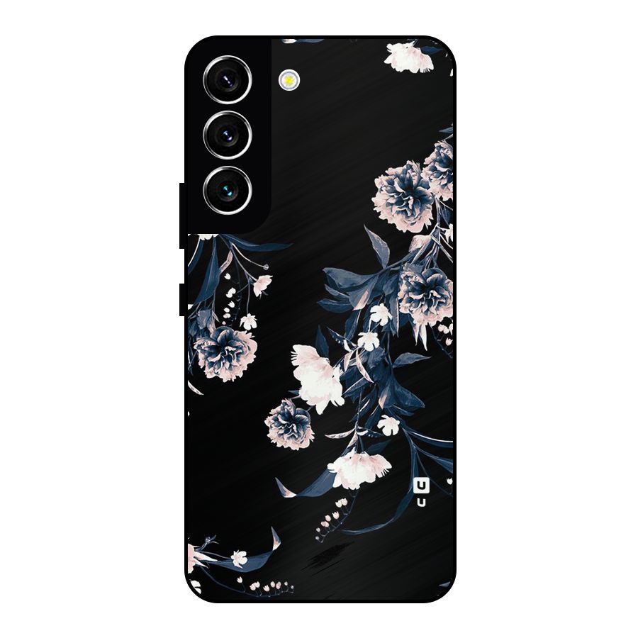 White Flora Metal Back Case for Galaxy S22 5G