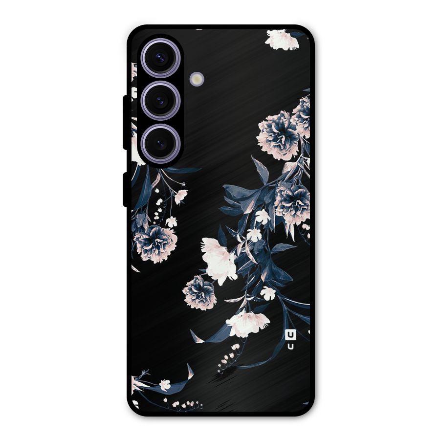 White Flora Metal Back Case for Galaxy S24