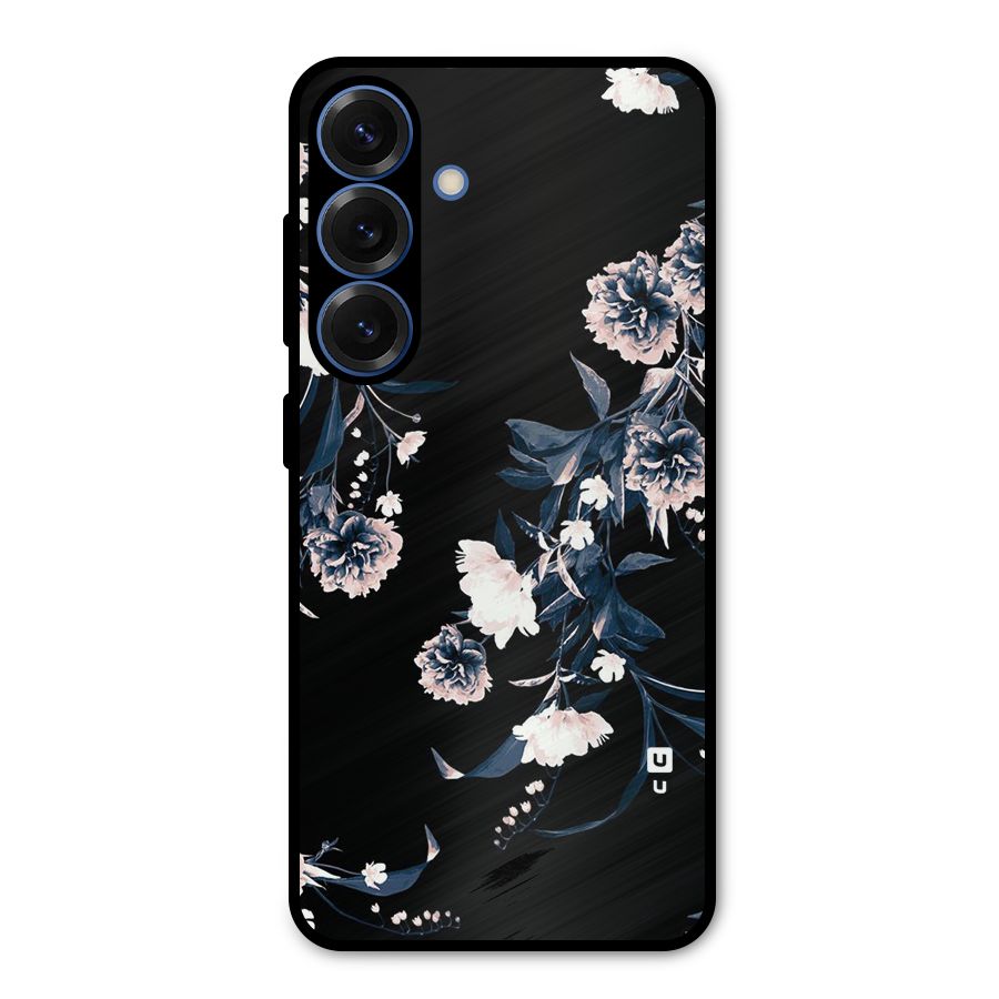 White Flora Metal Back Case for Galaxy S25