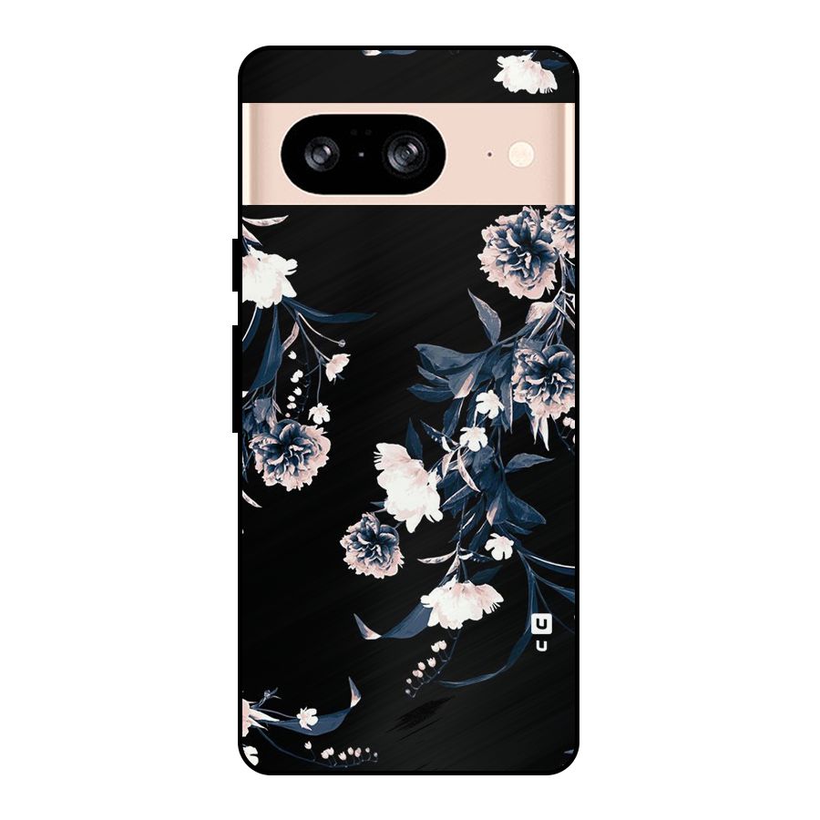 White Flora Metal Back Case for Google Pixel 8