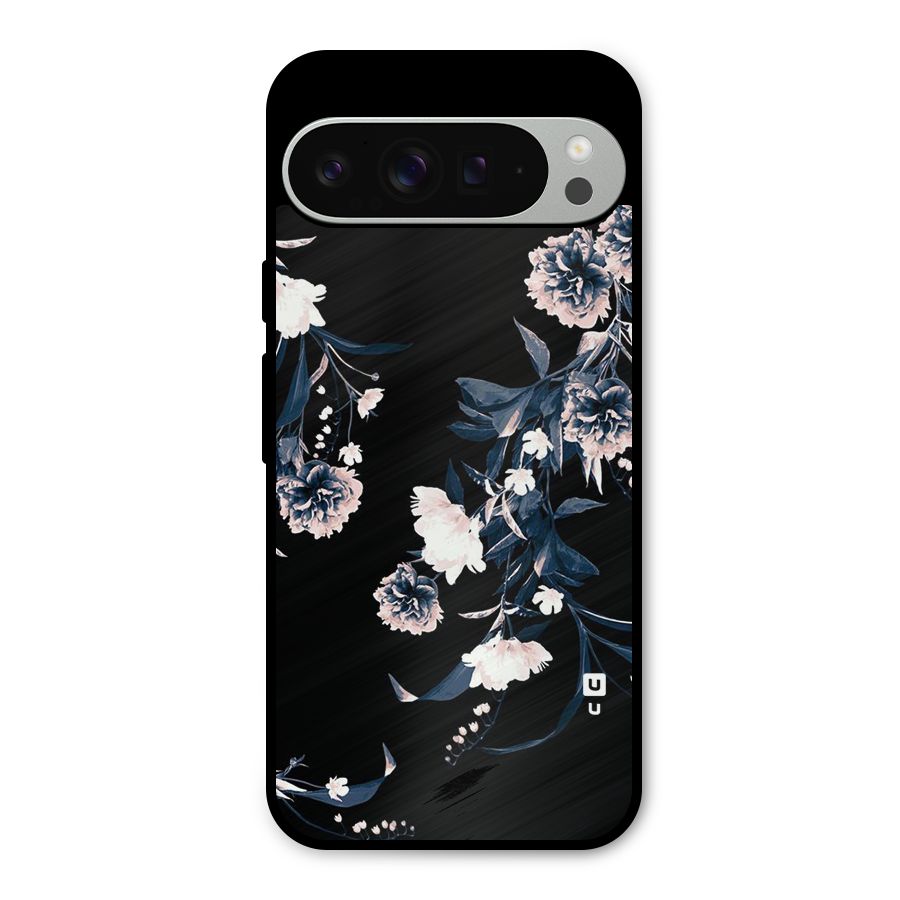 White Flora Metal Back Case for Google Pixel 9 Pro XL