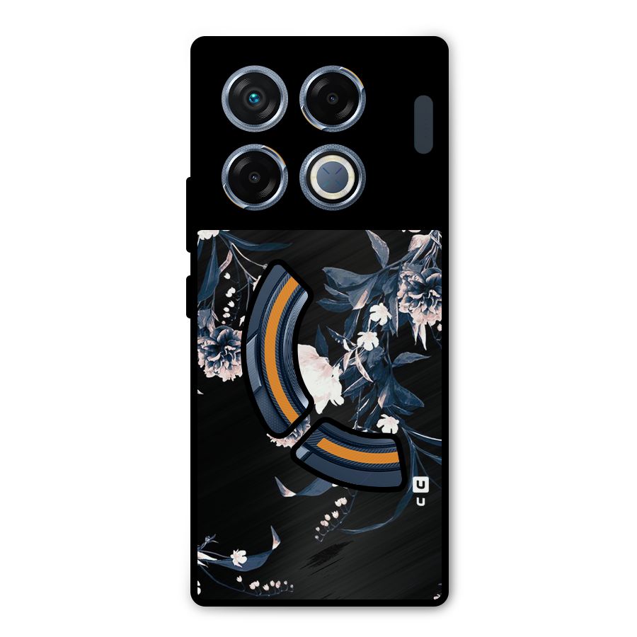 White Flora Metal Back Case for Infinix GT 20 Pro