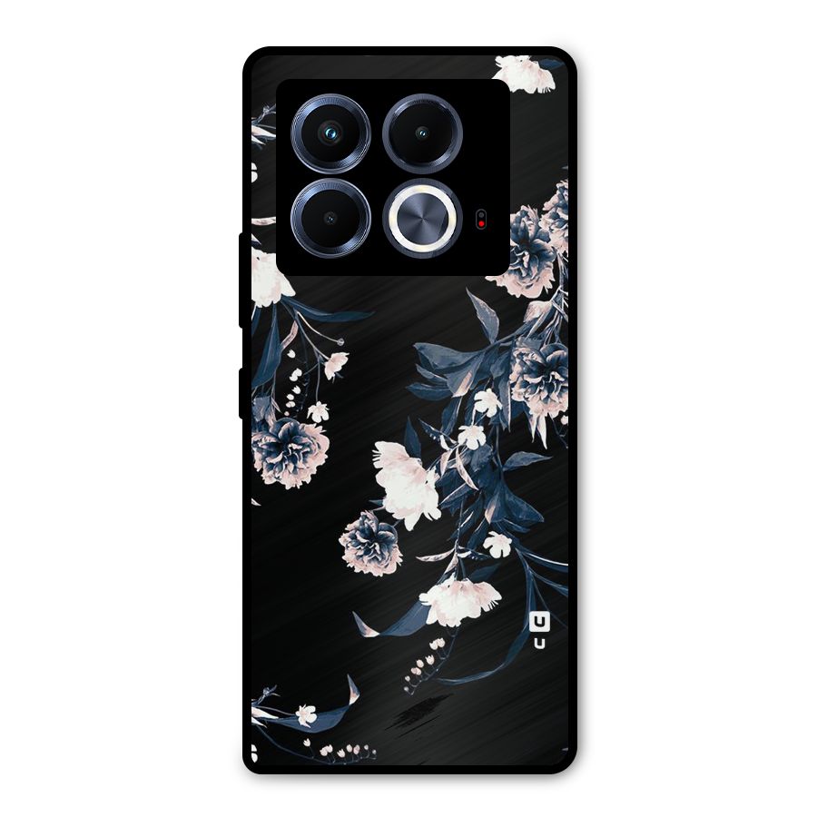 White Flora Metal Back Case for Infinix Note 40 5G