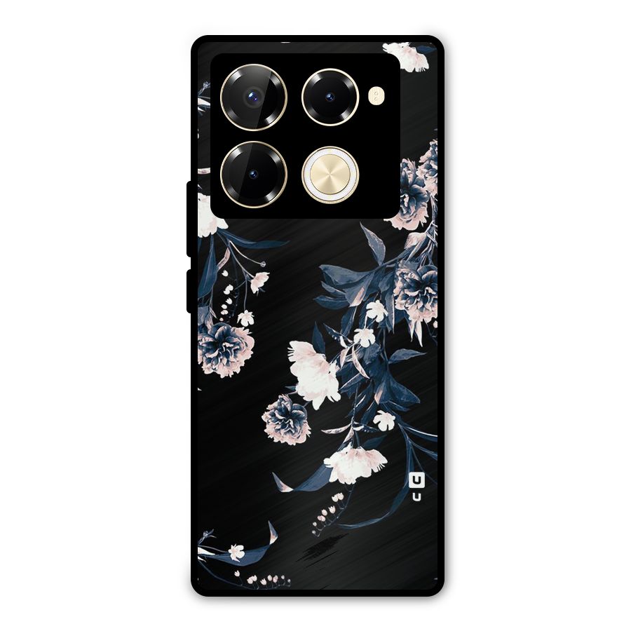 White Flora Metal Back Case for Infinix Note 40 Pro Plus