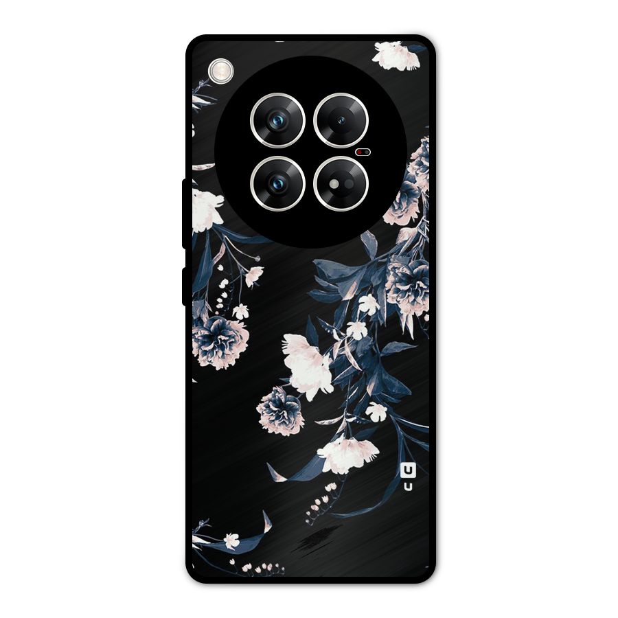 White Flora Metal Back Case for Infinix Zero 40 5G